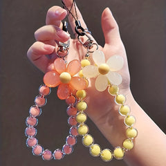 Colorful Beaded Flower Keychain and Phone Lanyard, Japanese Style