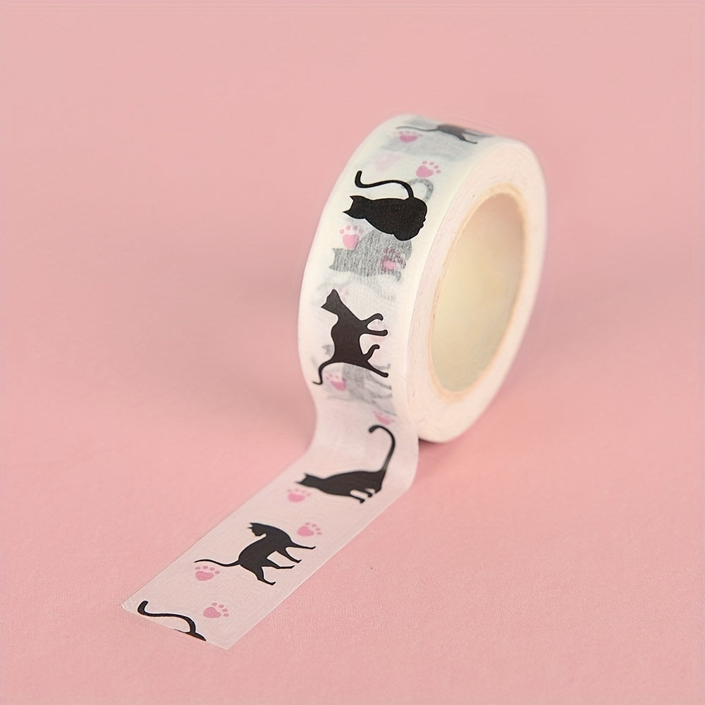 1 Pc Cartoon Cat Paper Washi Tapes Decorative Adhesive Tapes