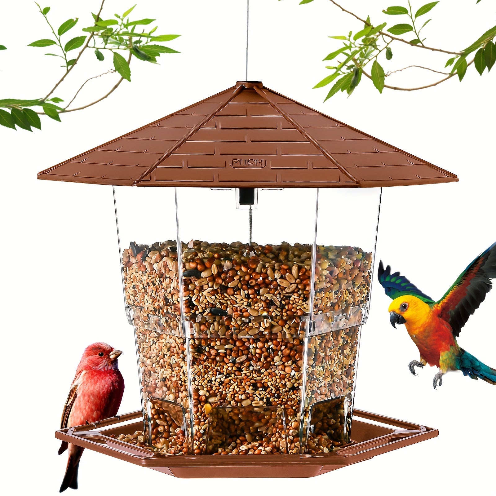 Retractable Bird Feeder with Latch Feature for Garden Decoration