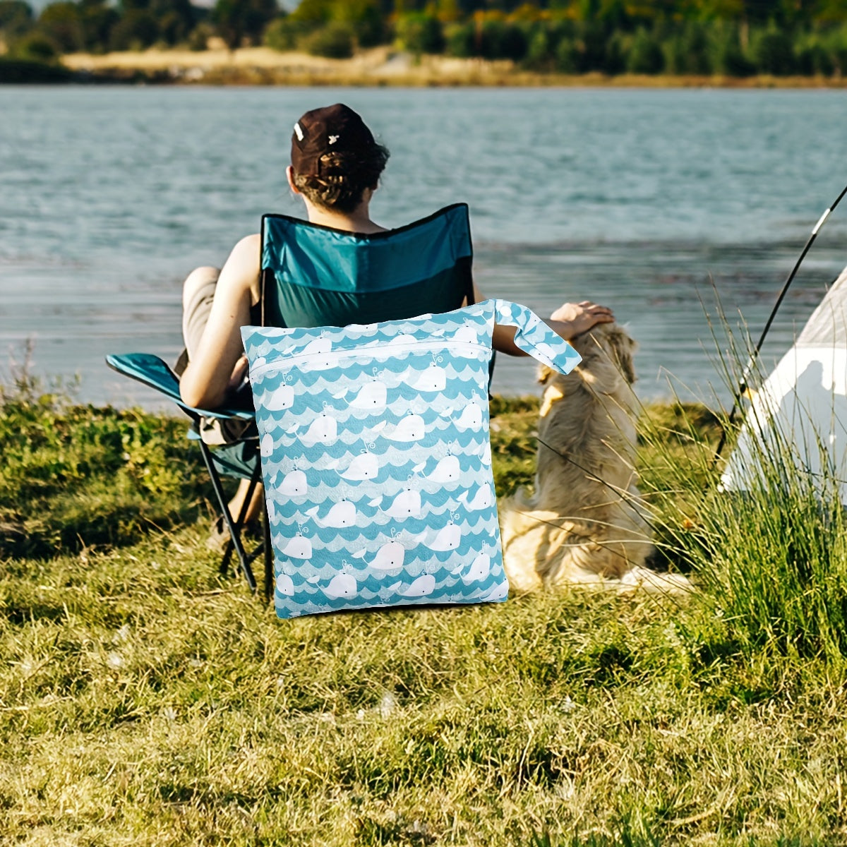 4pcs Wet Bags Reusable Zippered Pocket Cloth Diaper Wet Dry Bags