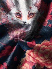 Teen's Mysterious Flower & Fox 3D Print Sweatshirt