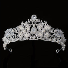 Bridal Faux Pearl Crystal Crown Tiara Wedding Head Jewelry
