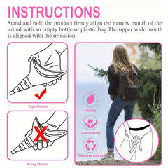 Silicone Women's Urethral Funnel Camping Hiking Accessory