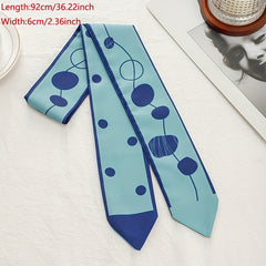 Geometric Dotted Skinny Scarf Printed Hair Ribbon Neckerchief