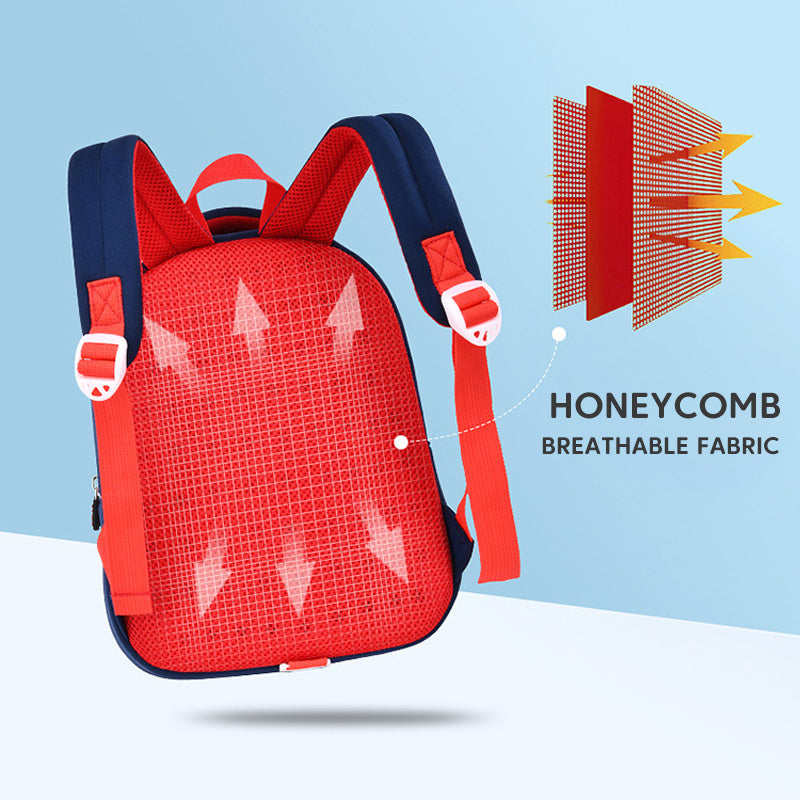 3D Cartoon Car Kids Backpack Anti-lost Schoolbag