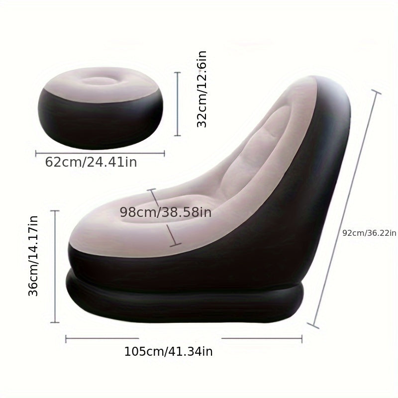 Lazy Inflatable Sofa Flocking Recliner Chair for Home & Outdoor