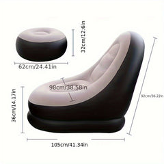 Lazy Inflatable Sofa Flocking Recliner Chair for Home & Outdoor