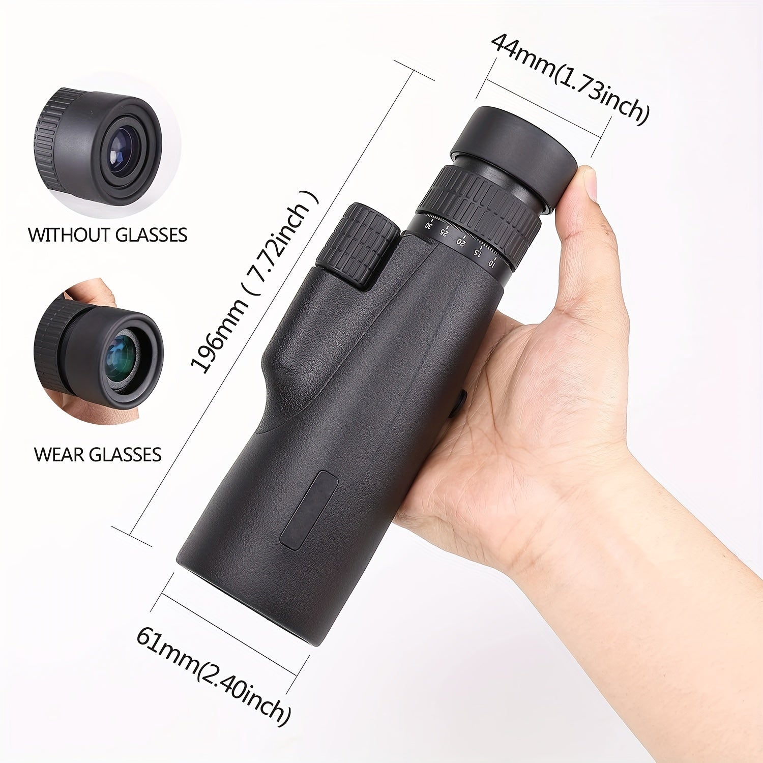 30x50 Zoom Monocular Bifocal Prism Compact Lightweight Pocket Monocular