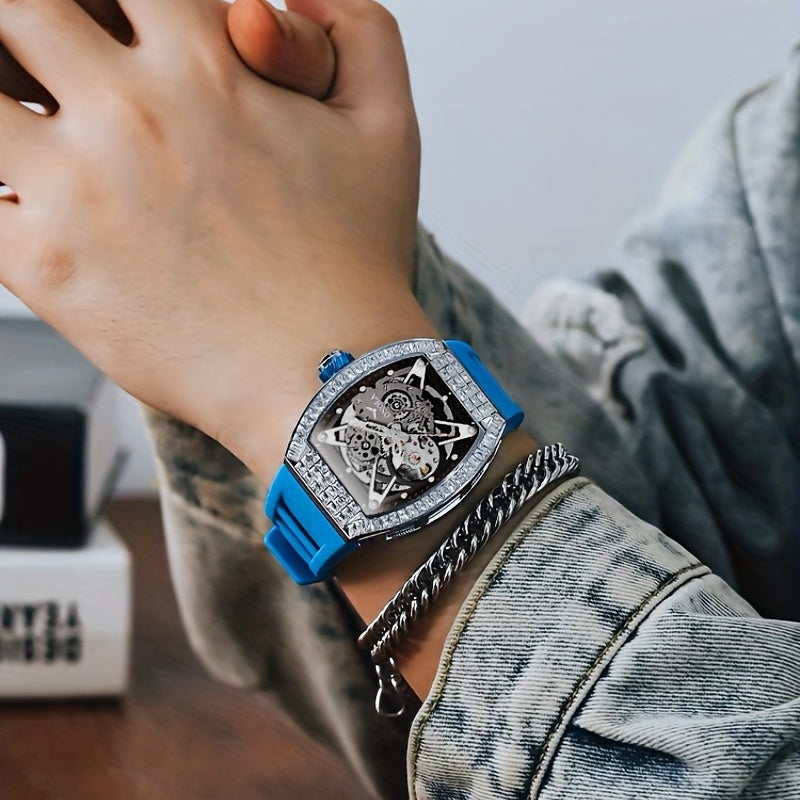 Rhinestone Studded Men's Business Watch