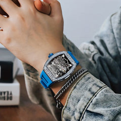 Rhinestone Studded Men's Business Watch