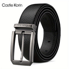 Men's Leather Belt High Pin Buckle Jeans Denim Casual Business Belt