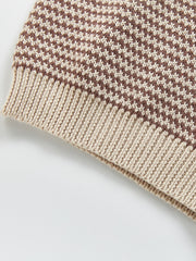 Baby Girls Striped Knitted Sweater With Pocket