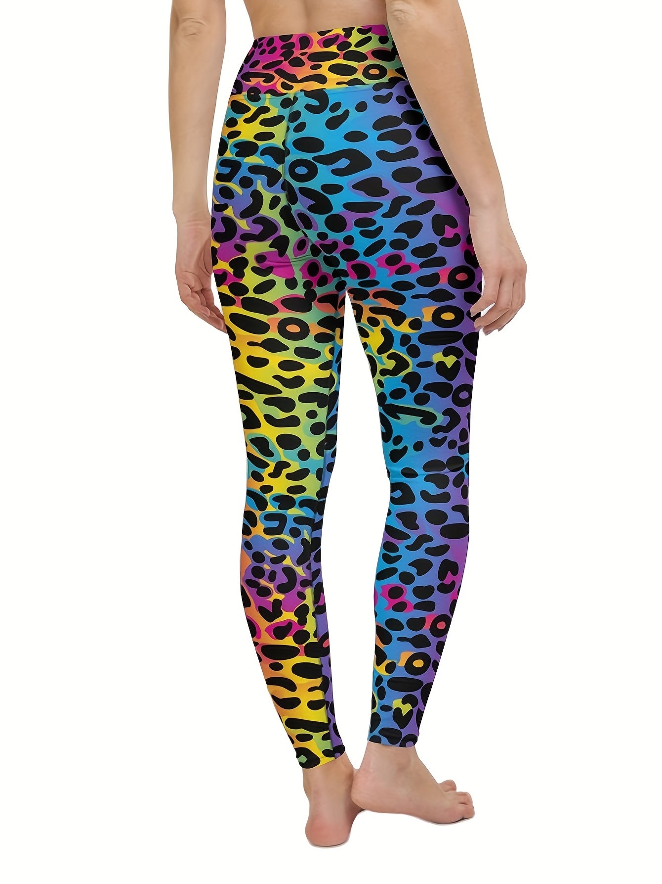Colorful Leopard Print High Waist Leggings