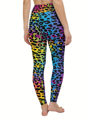 Colorful Leopard Print High Waist Leggings