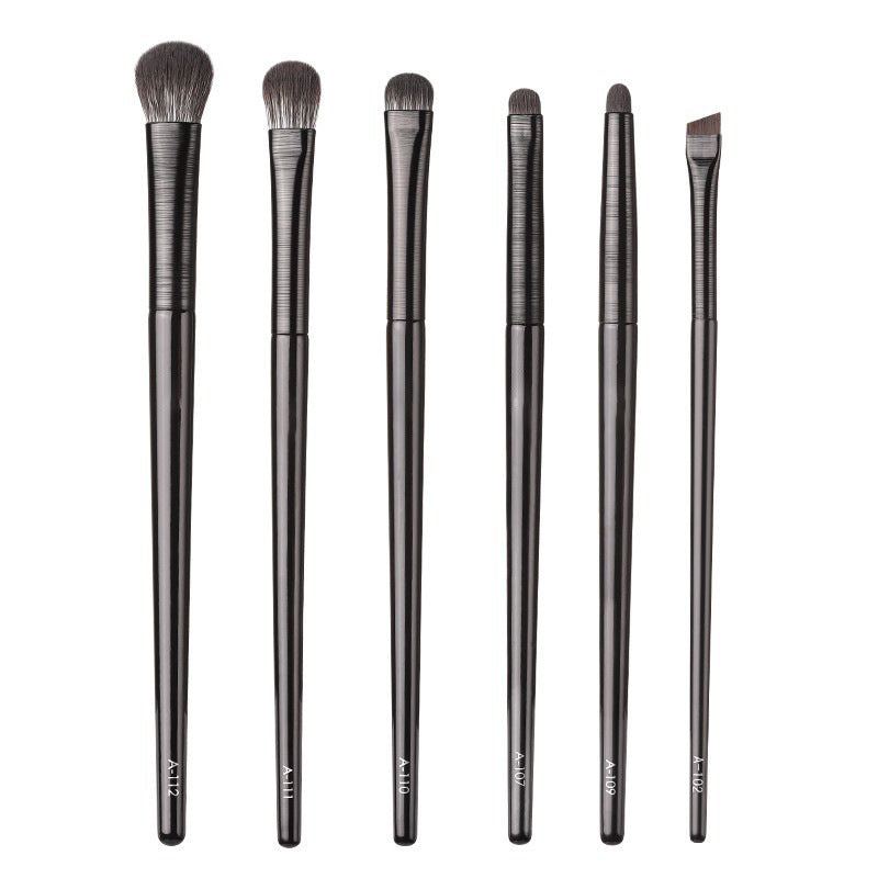 6 pcs Eye Makeup Brush Set with Angled Brow Precision and Detail Brushes