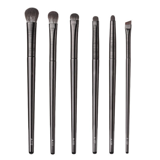 6 pcs Eye Makeup Brush Set with Angled Brow Precision and Detail Brushes