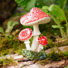 3 Mushroom Figurines Fairy Garden Decor Micro Landscape Decoration