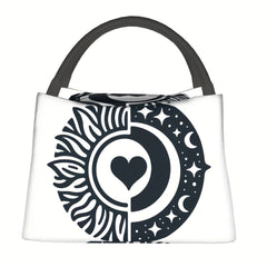 Heart Pattern Lunch Bag Insulated Thermal Cooler for Office School Picnics
