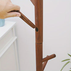 Wooden Coat Rack Floor standing Bedroom Vertical Coat Rack