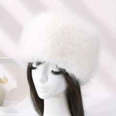 Warm Faux Fur Bucket Hat Soft Coldproof Beanie for Women