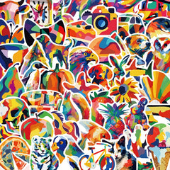 50pcs Graffiti Painted Stickers DIY Laptop Skateboard Phone Case Car Hel