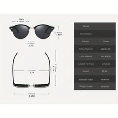 Round Sunglasses No Frame UV400 Polarized Classic