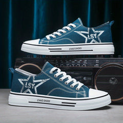 Men's Star Print Canvas Low Top Sneaker