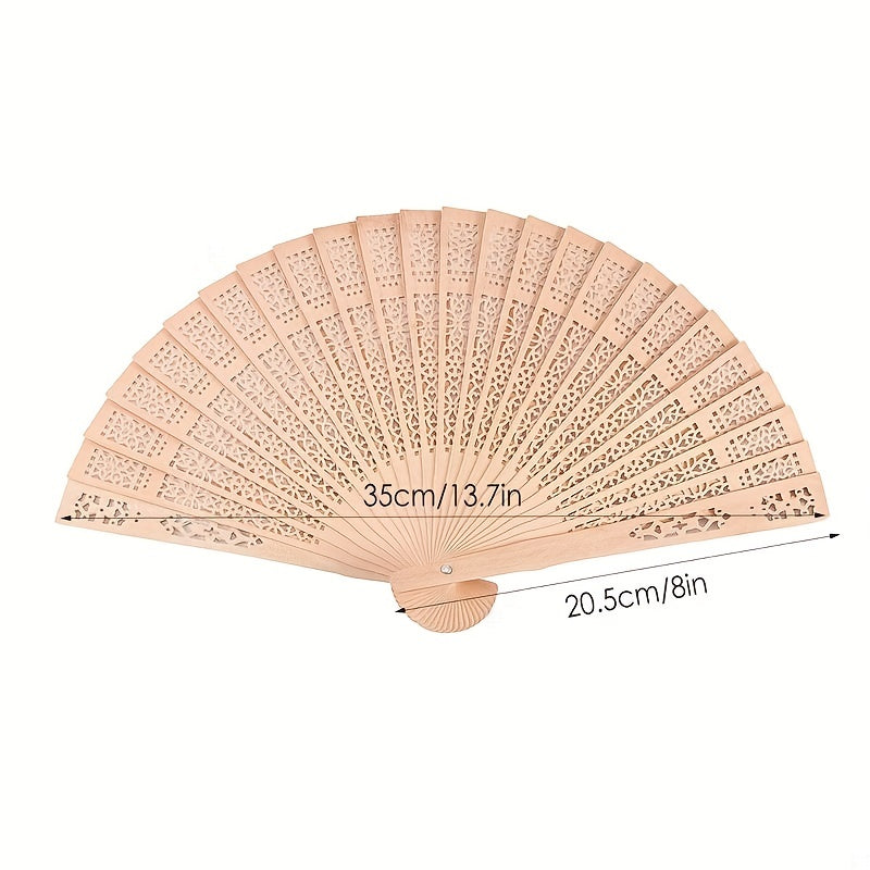 Sandalwood Handheld Fan Folding Wooden Fan Vintage Ancient Style Small Gift
