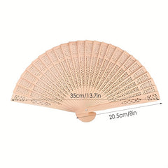 Sandalwood Handheld Fan Folding Wooden Fan Vintage Ancient Style Small Gift