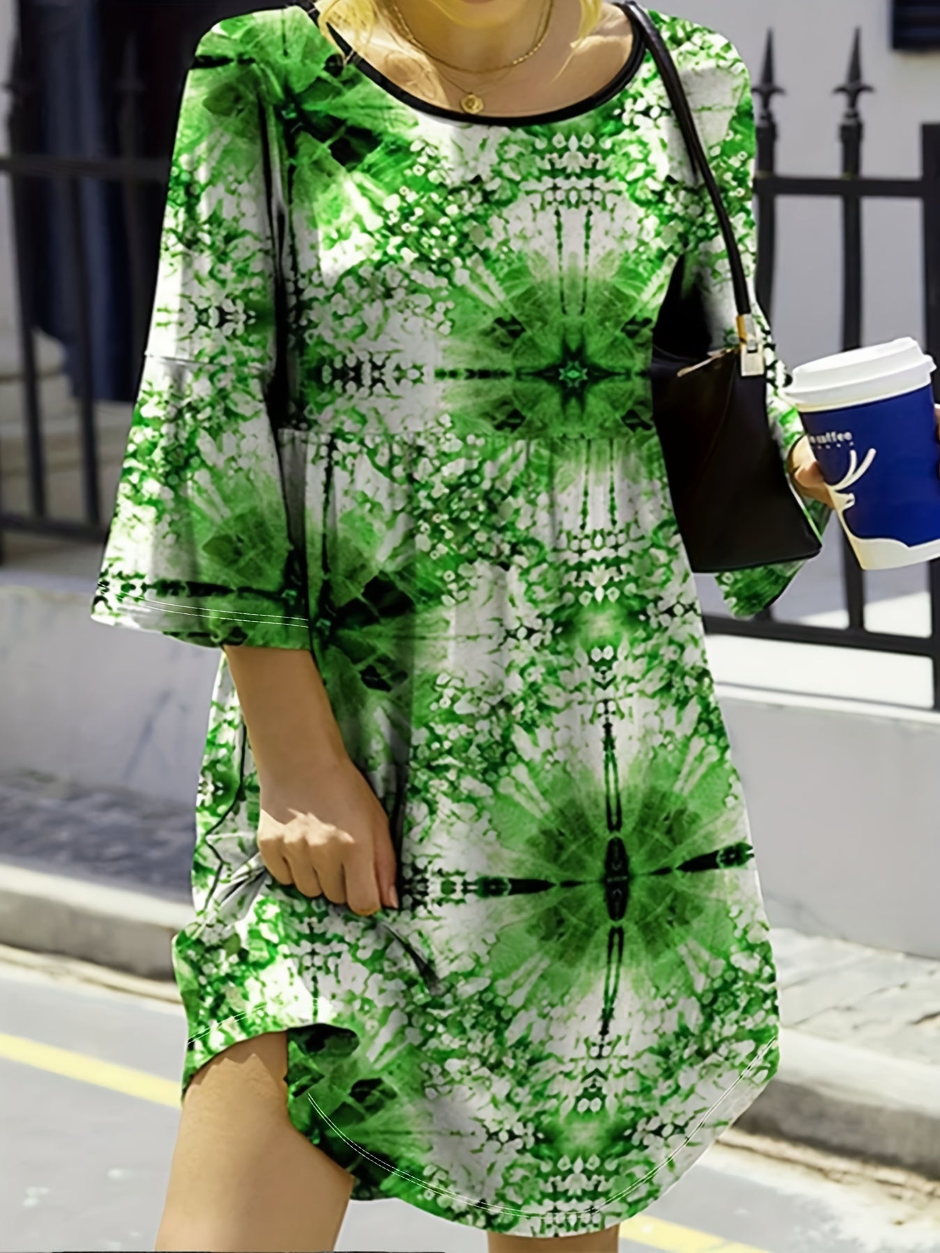 Tie Dye Round Neck Dress