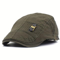 Men's Flat Cap Buckle Forward Cap Cotton Duckbill Cap Adjustable