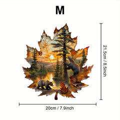 Autumn Wooden Jigsaw Puzzle Brown Bear Fall Foliage Art Gift