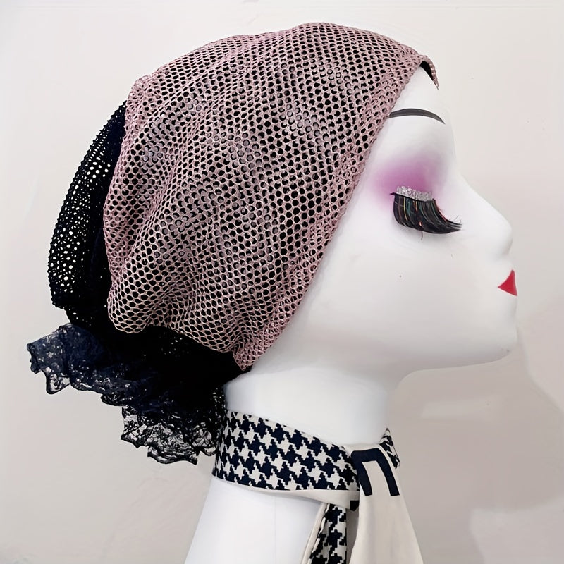 Mesh Lace Turban Cap Beanie Head Wrap Lightweight