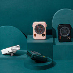 Portable Neck Camera Fan with Digital Display