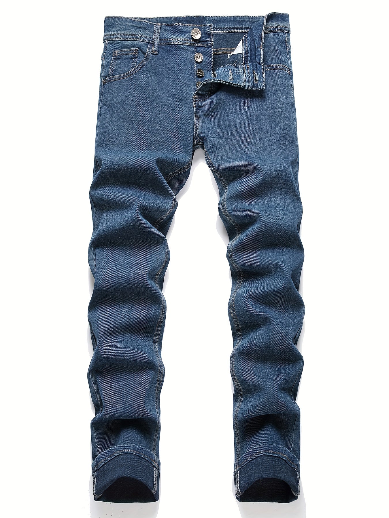 Classic Slim Fit Jeans Mens Casual High Stretch Denim Pants