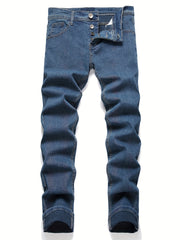 Classic Slim Fit Jeans Mens Casual High Stretch Denim Pants