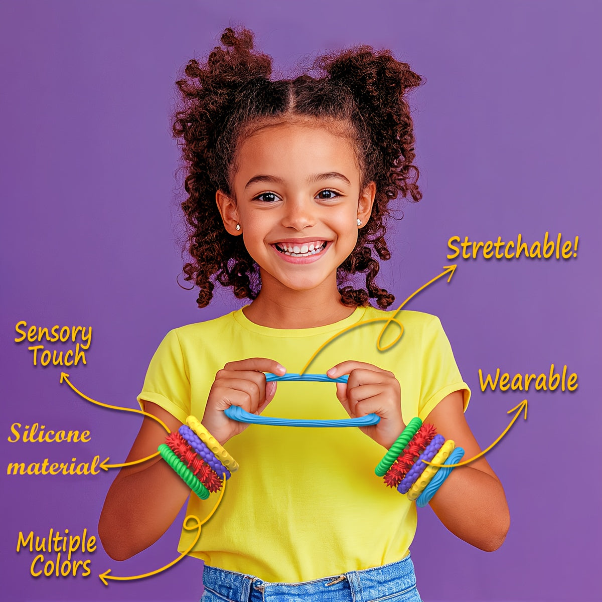 NeslGenc 5pcs Sensory Fidget Toys - Colorful Silicone Textured