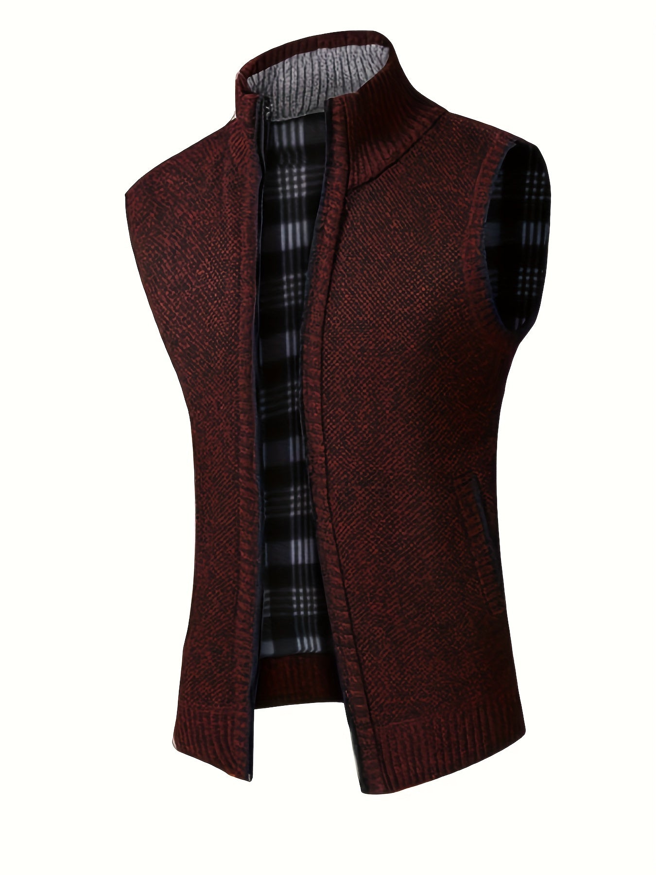 Knitted Sleeveless Cardigan Sweaters Men's Vests for Fall Winter