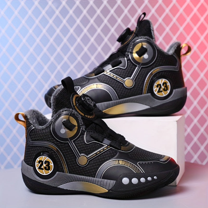 Boy's Rotating Buckle Basketball Shoes