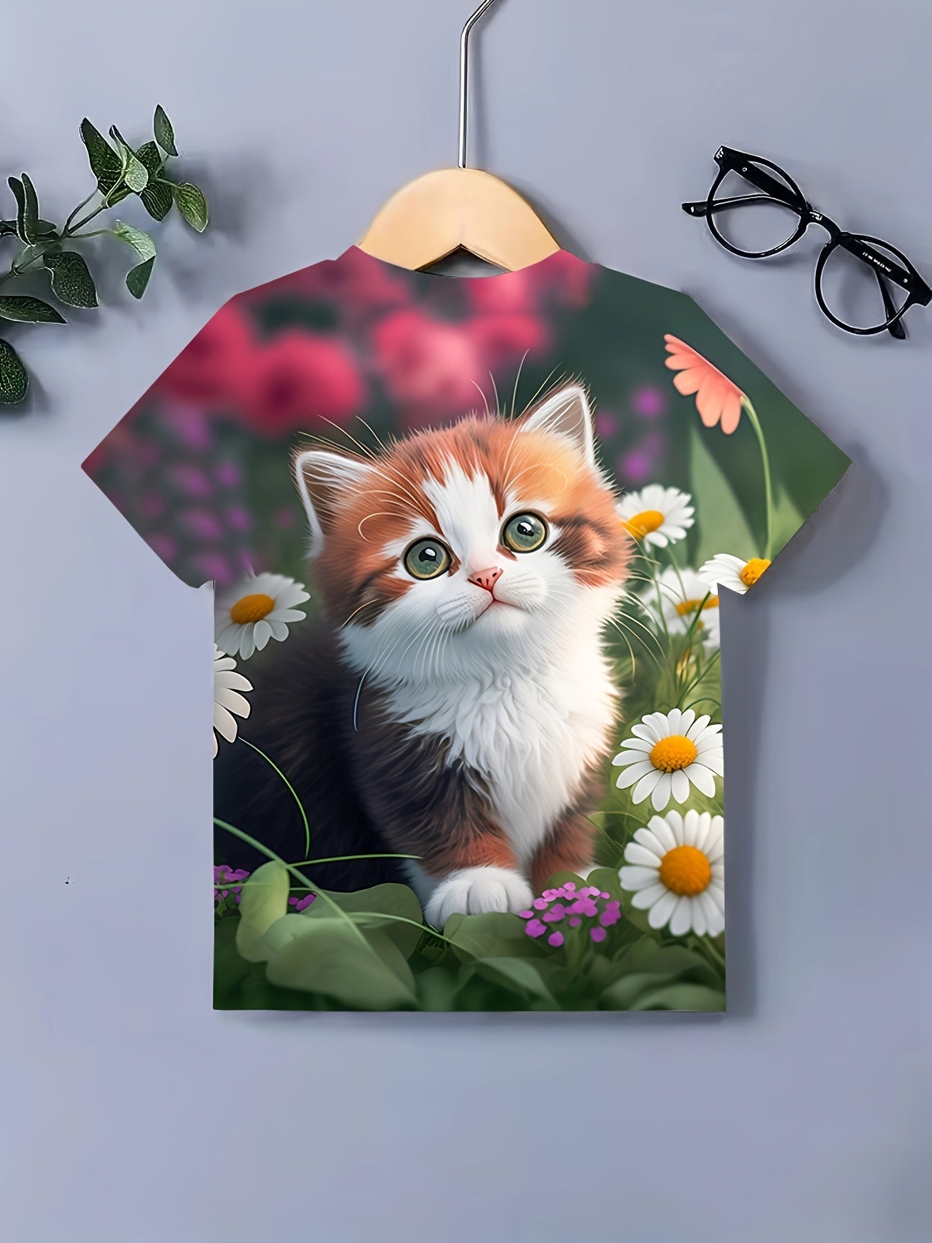 3D Funny Cat Graphic T shirt Girls Casual Short Sleeve Tees Summer Clothes Gift