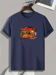 Men's Spooky Season Print T-shirt Crew Neck Tee