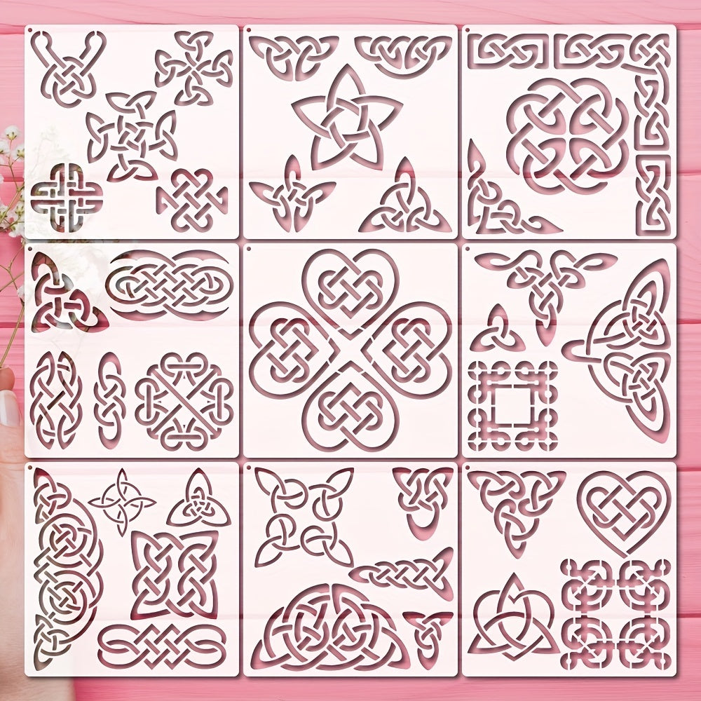 Reusable Triquetra Knot Stencil 19.81x19.81cm Mylar for Crafts
