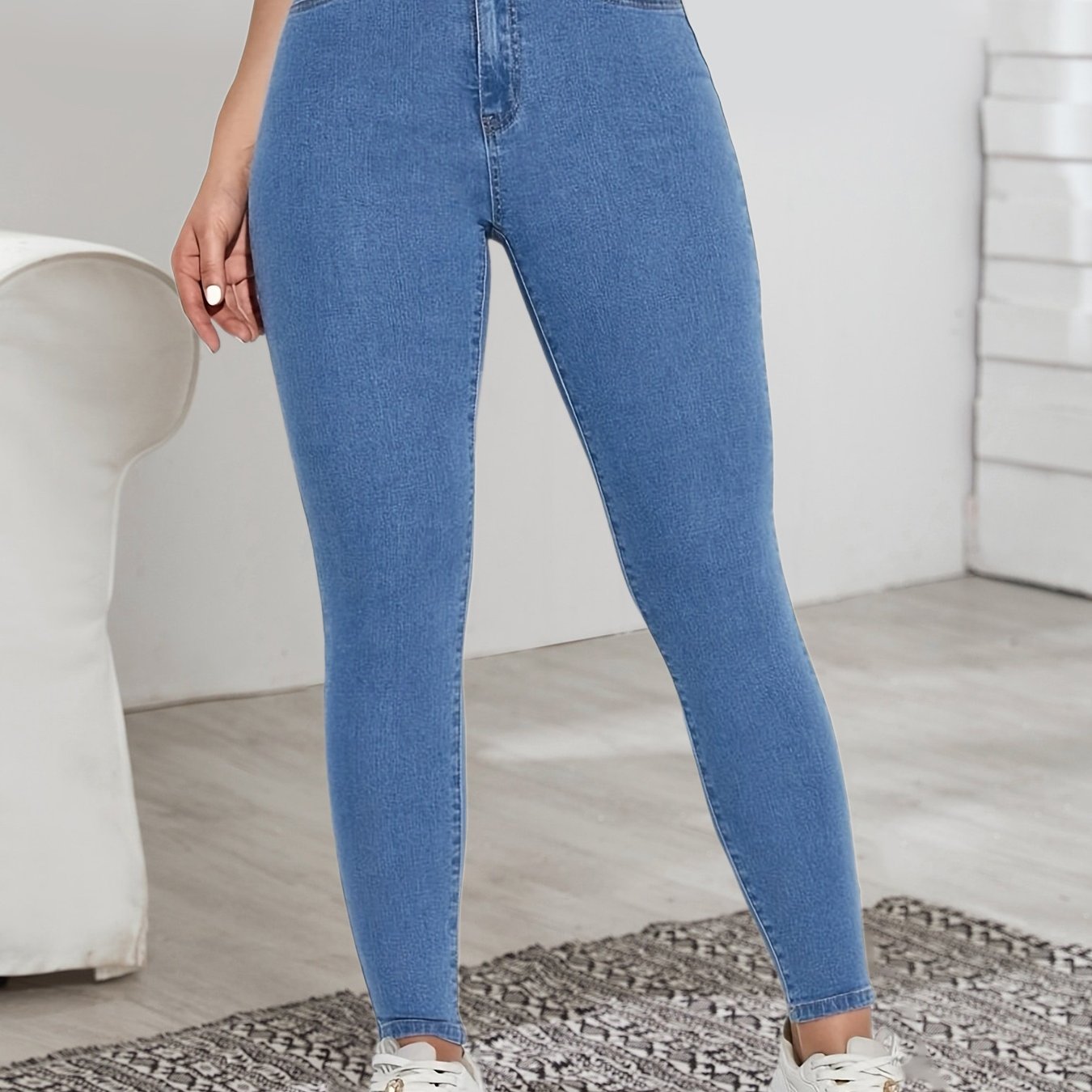 High Waist Pencil Jeans Fitting Ankle Length Denim Pants