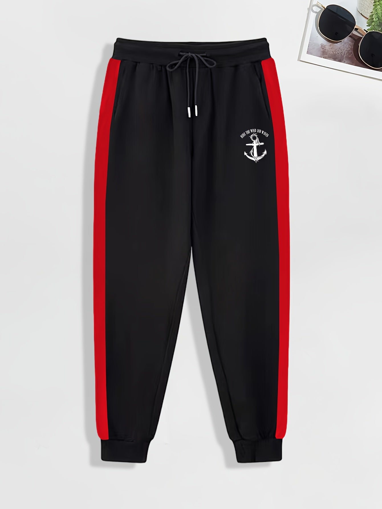 Anchor Pattern Men's Pants Stretch Trousers