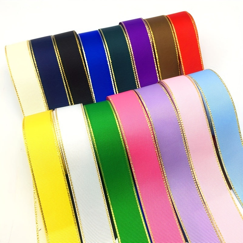 2 Yards 25mm Metallic Edge Grosgrain Ribbon Gift Hair Bows DIY Christmas