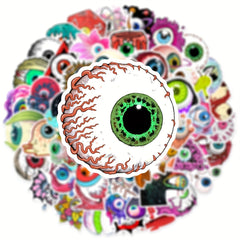 60pcs Horror Eyeball Doodle Stickers Waterproof DIY Creative Toy