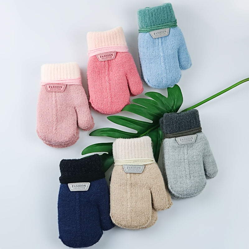 Kids Winter Warm Gloves - Solid Thickened Gloves