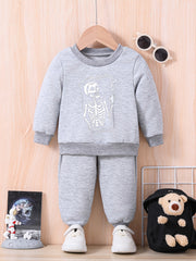 Baby Halloween Skull & Drinking Print Outfit