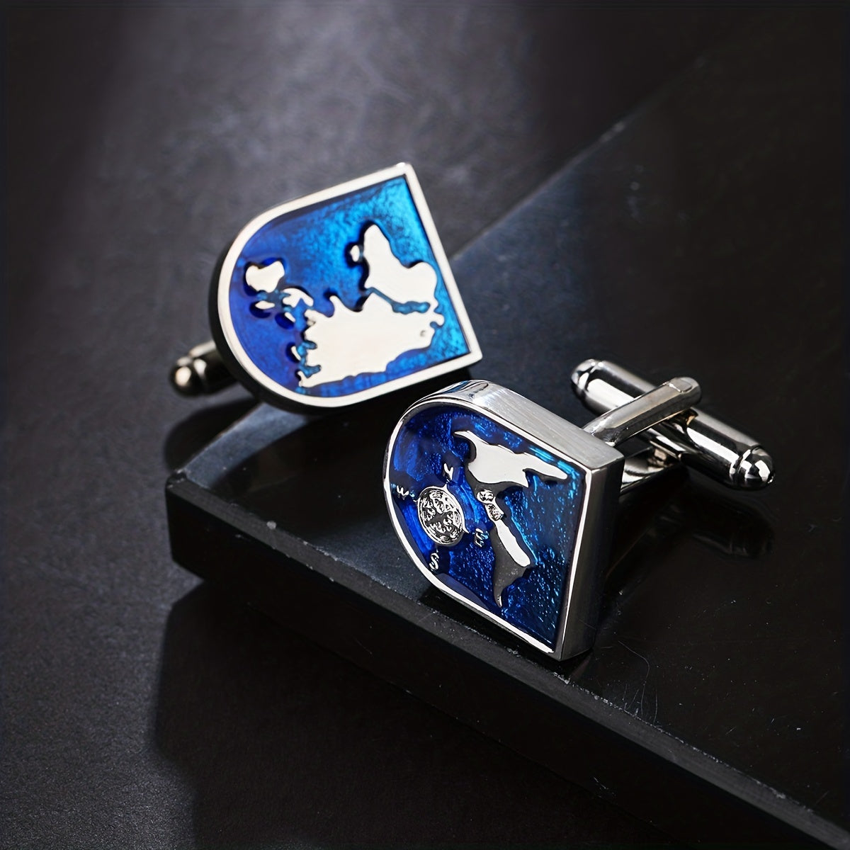 Map Pattern French Cufflinks 2 Cufflinks