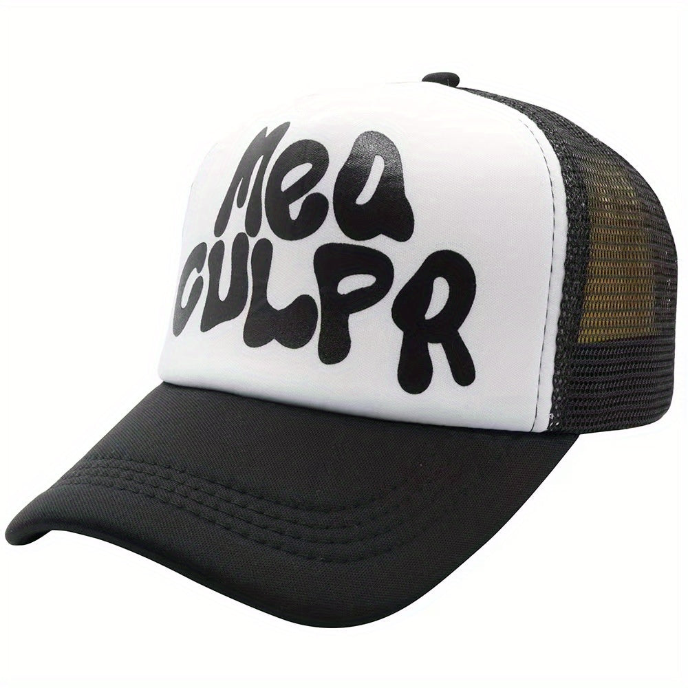 Hip Hop Letter Print Mesh Baseball Cap Trucker Cap